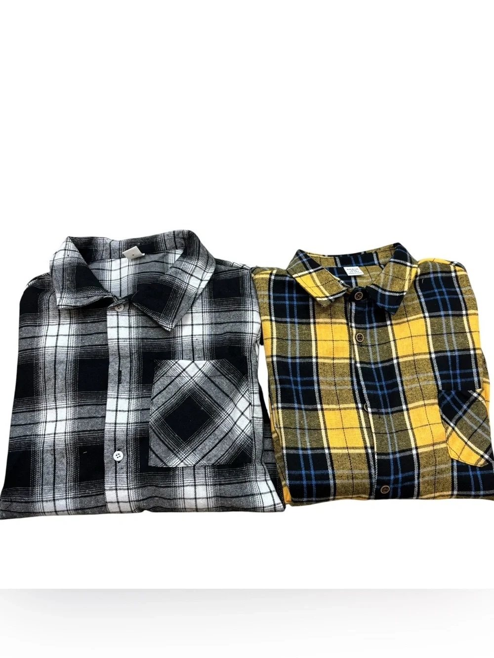 New without Tags Lot of two Shein Teen Plaid Flannel Button Up Shirts Size 13/14